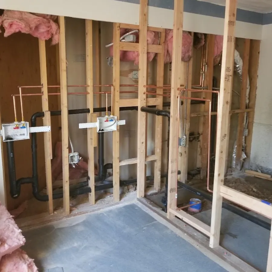 Rough-in copper and drain pipes for Shower Repair in Philomath